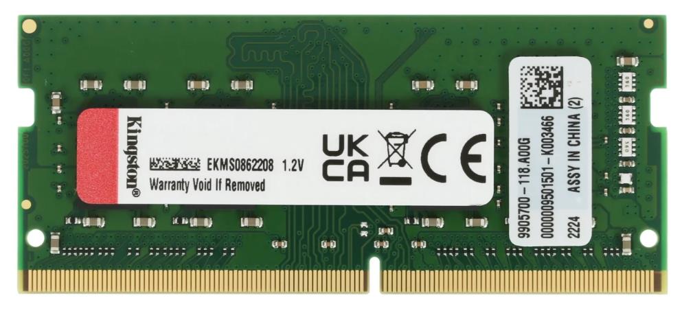 Изображение Оперативная память 8 GB DDR4 Kingston KVR32S22S8/8WP (25600 МБ/с, 3200 МГц, CL22)