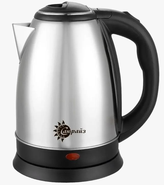Изображение Электрический чайник САНРАЙЗ ЧЭ-2 (1,8) (1500 Вт/1,8 л /сталь/черный, серебристый)