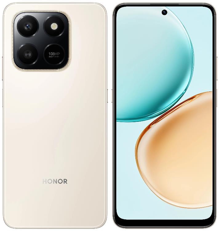 Изображение Смартфон HONOR X7d (128 Гб/6 Гб) золотистый