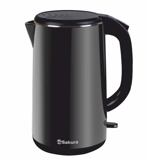 Изображение Электрический чайник Sakura SA-2181BK (1800 Вт/1,8 л /пластик, нержавеющая сталь/черный)