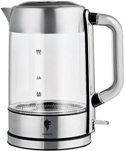 Изображение Электрический чайник Leonord LE-1537 (111152) (2200 Вт/1,7 л /стекло/прозрачный, серебристый)
