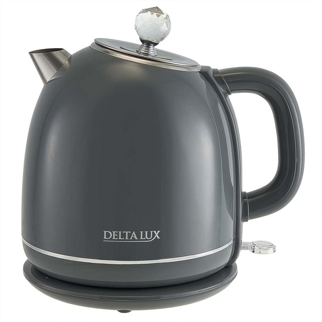 Изображение Электрический чайник DELTA LUX DE-1018 (2200 Вт/1,7 л /пластик, нержавеющая сталь/серый)