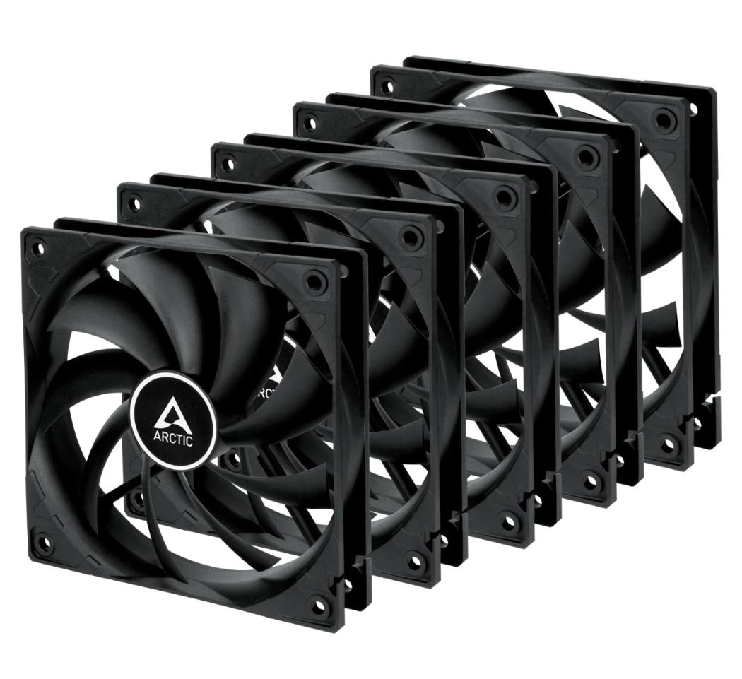 Изображение Вентилятор Arctic F12 PWM Black 5 Pack (1350 об/мин , 120x120x25 мм,4-pin PWM)