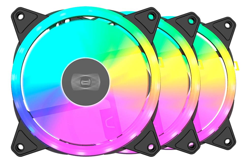 Изображение Вентилятор PCcooler F3 T120 ARGB Black (1800 об/мин , 120x120x25 мм,4-pin PWM)