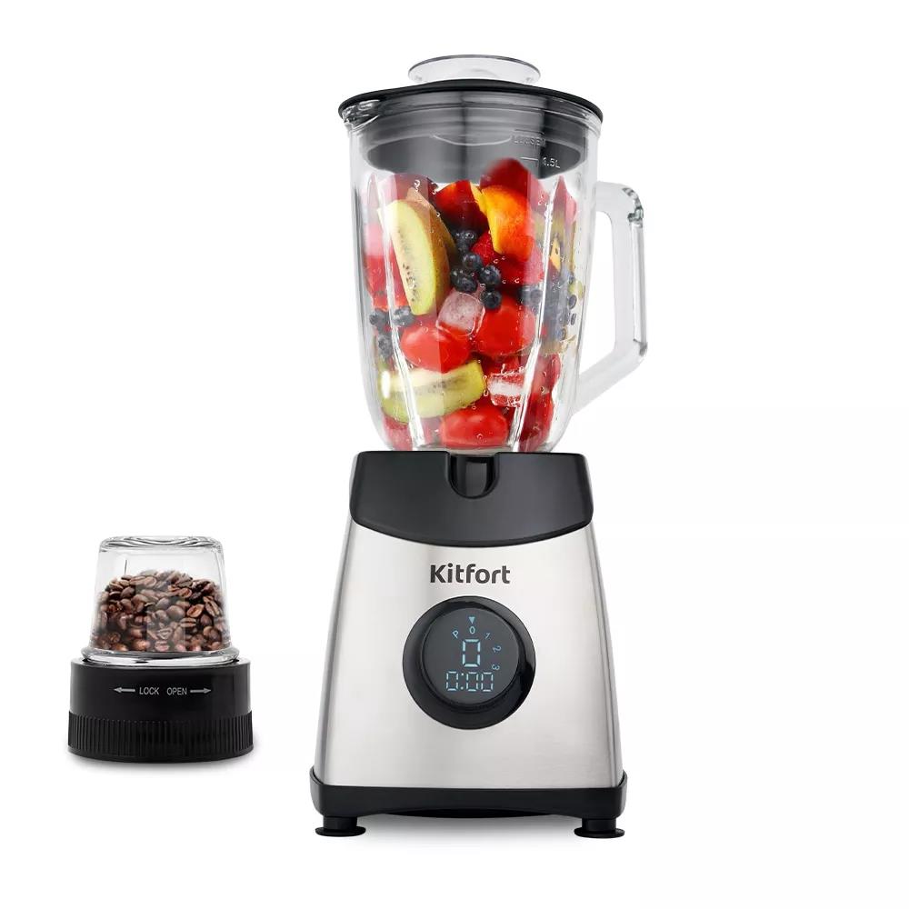 Изображение Блендер Kitfort KT-1394 (стационарный/500 Вт/серебристый)