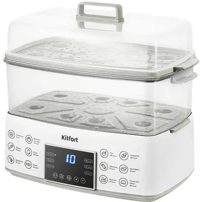 Изображение Пароварка Kitfort КТ-6431 (серый, белый)