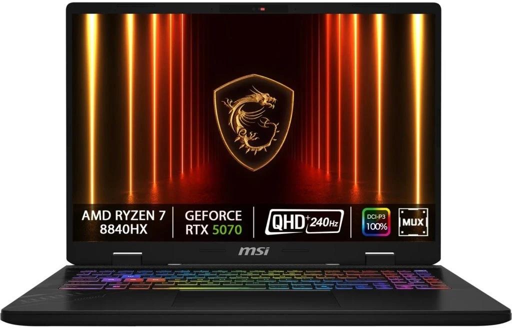 Изображение Ноутбук MSI Crosshair A16 HX D8WGKG-078XRU (AMD 8840HS 2900 МГц/ SSD 1024 ГБ  /RAM 32 ГБ/ 16" 2560x1600/VGA дискретная/ Без ОС) (9S7-15PL21-078)