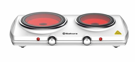 Изображение Плита настольная Sakura SA-7168S (инфракрасный, стеклокерамика, белый)