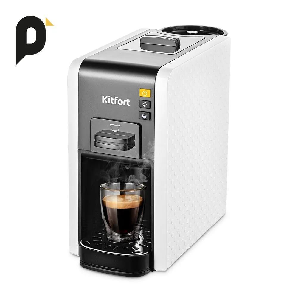 Изображение Кофеварка Kitfort КТ-7467 белый/черный (рожковая//1100 Вт )