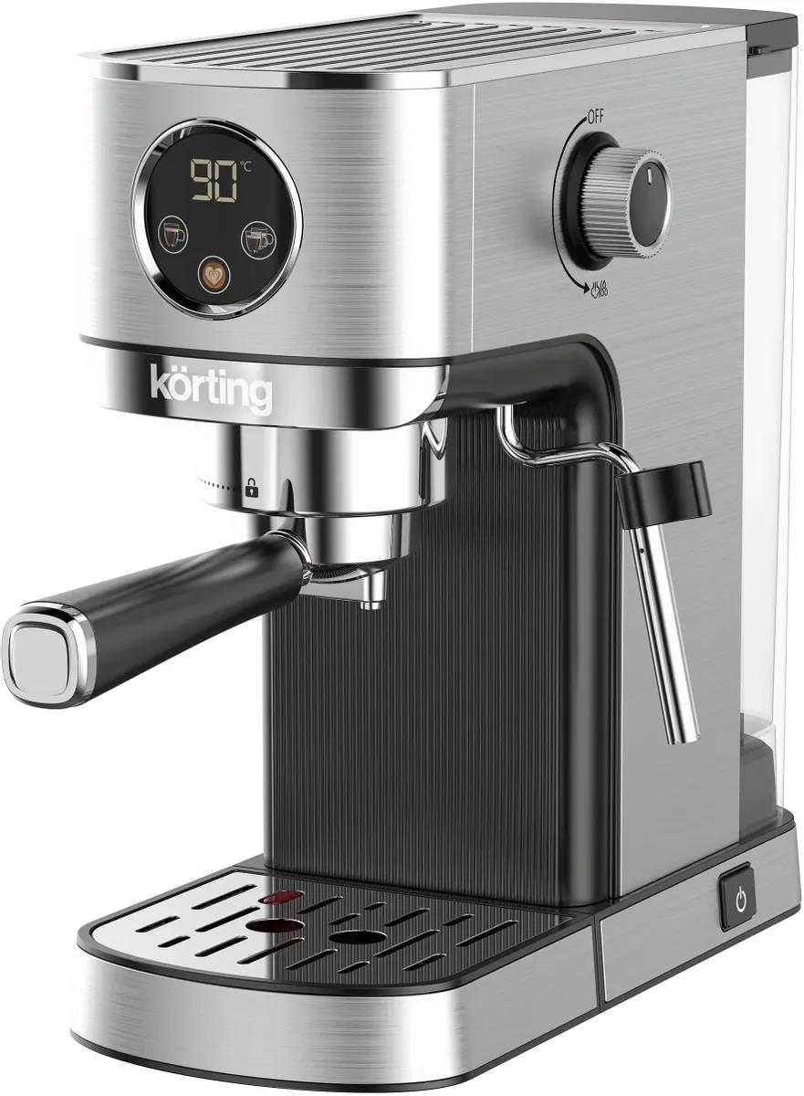 Изображение Кофеварка Korting KCM 1001 EX нержавеющая сталь (рожковая//1350 Вт )