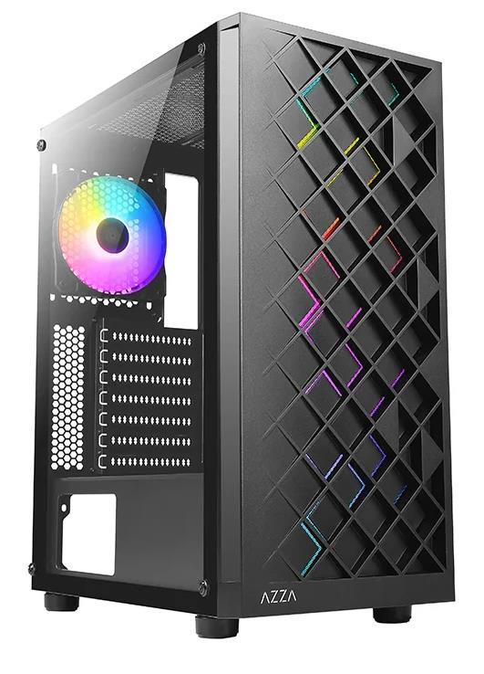 Изображение Корпус AZZA Spectra Black (mATX, ATX, Mini-ITX, черный, без БП)/(CSAZ-280B SPECTRA)