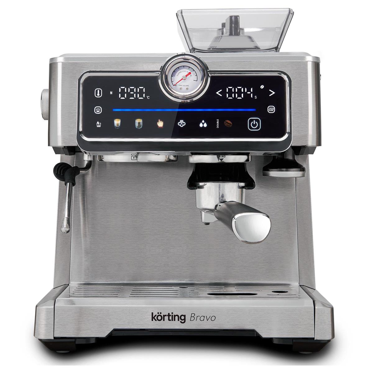 Изображение Кофеварка Korting KCM 1013 SA Bravo, нержавеющая сталь (рожковая//1500 Вт )