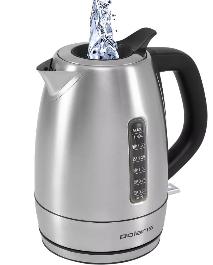 Изображение Электрический чайник Polaris PWK 1865CA  (2200 Вт/1,8 л /нержавеющая сталь/сталь)