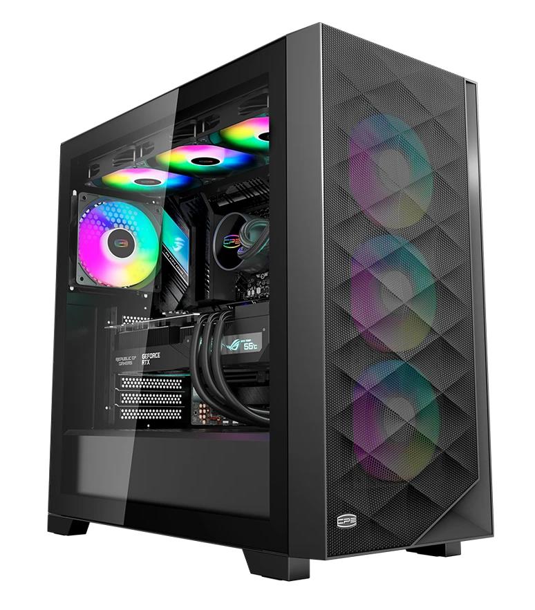 Изображение Корпус PCcooler C3D510 BK ARGB (mATX, ATX, Mini-ITX, черный, без БП)/(C3D510-BKP3-GL)