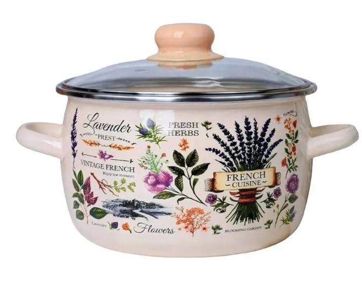 Изображение Кастрюля Appetite 1RC161S Эдем эмал сфер стекл/кр (2 л )