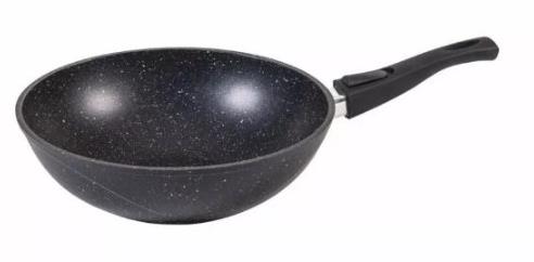 Изображение Сковорода-вок Мечта 078802 Гранит black WOK (28 см Съемные ручки)