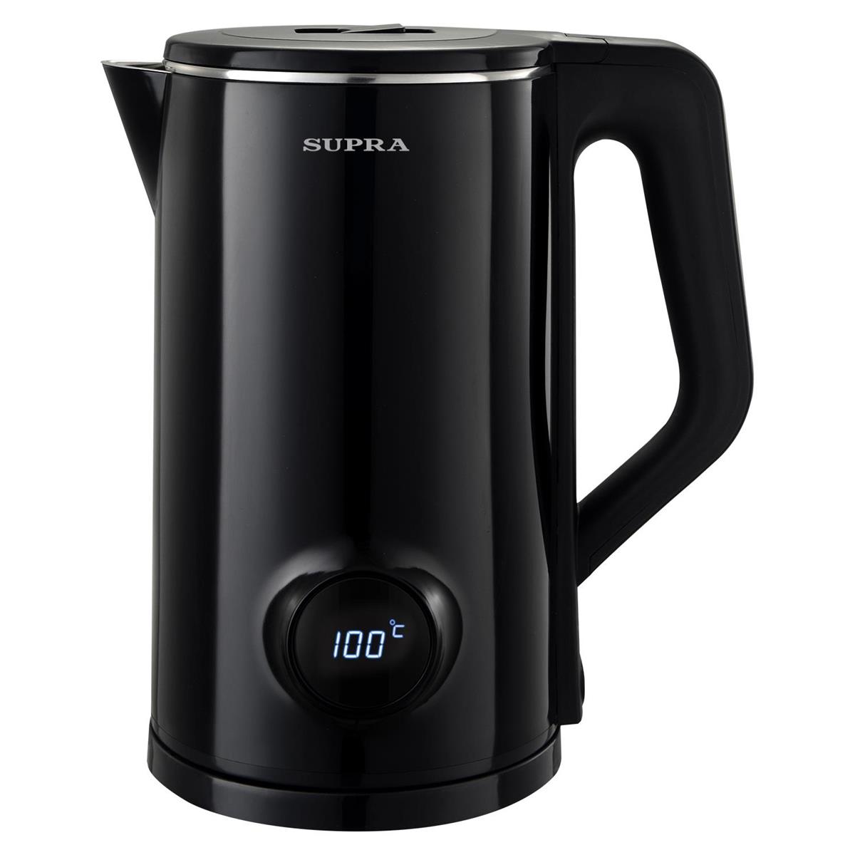 Изображение Электрический чайник Supra KES-1882DP (2200 Вт/1,8 л /пластик, нержавеющая сталь/черный)