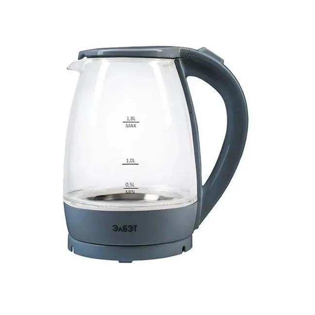 Изображение Электрический чайник ЭлБэт EK 1,8-01G  (1850 Вт/1,8 л /стекло, пластик/серый, прозрачный)