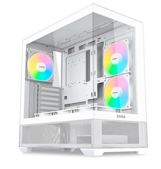 Изображение Корпус SAMA V40 White (mATX, ATX, Mini-ITX, белый, без БП)/(V40-WHADA6X1-GL)