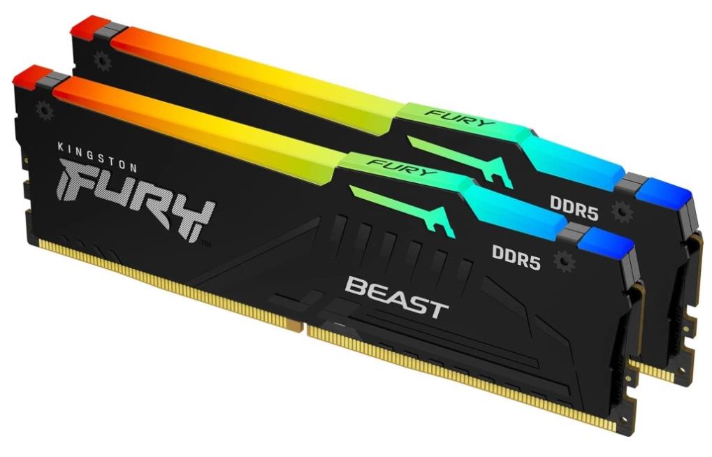 Изображение Оперативная память 2x32 GB DDR5 Kingston Fury Beast RGB (44800 Мб/с, 5600 МГц, CL36)