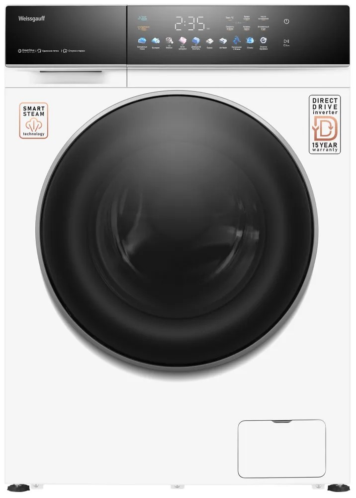 Изображение Стиральная машина Weissgauff WMD 62210 Direct Drive Touch Inverter Steam, белый (фронтальная, 10,5 кг, 1200 об/мин )