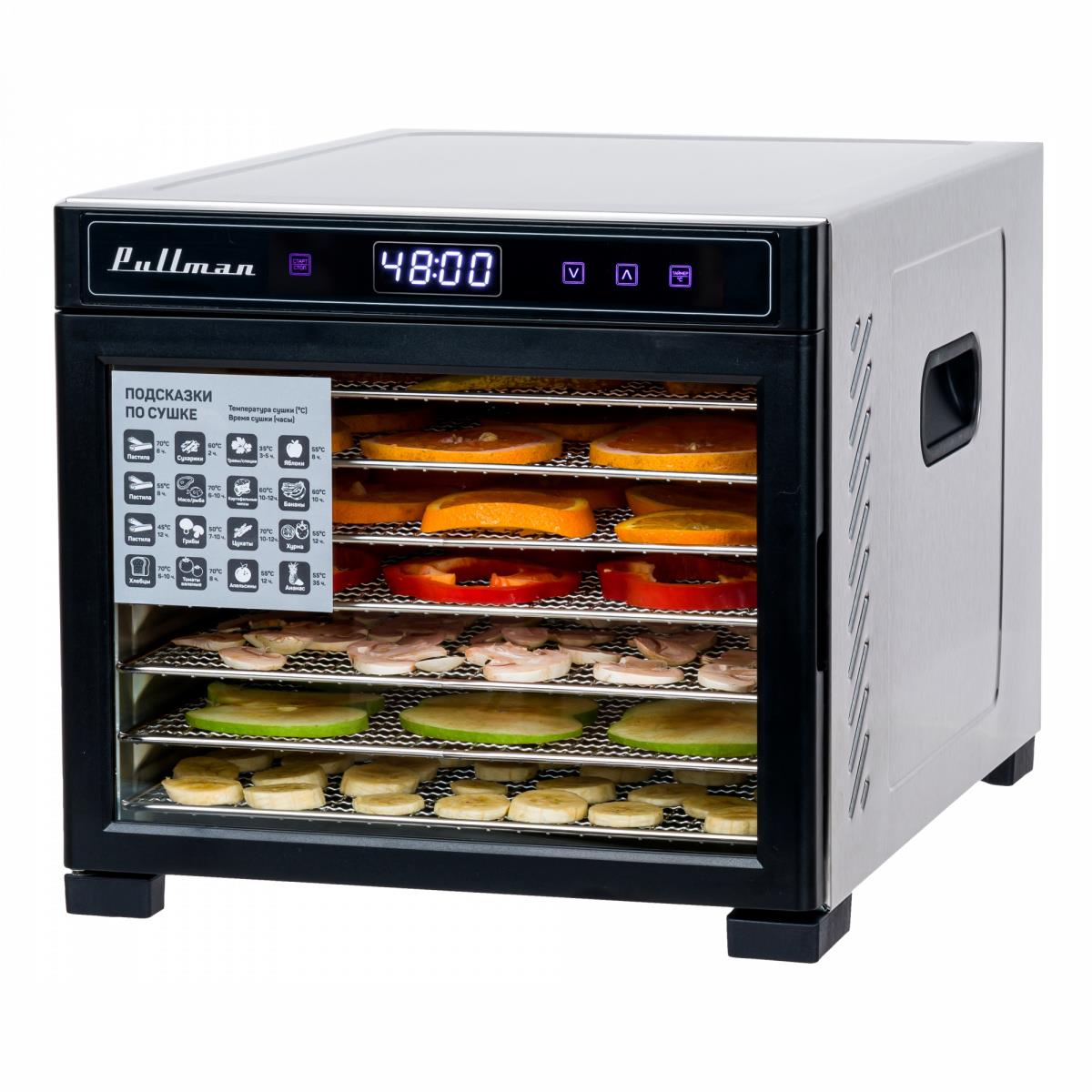 Изображение Сушилка для овощей Pullman PL-1101 (поддонов 14 шт, 650 Вт , серебристый)