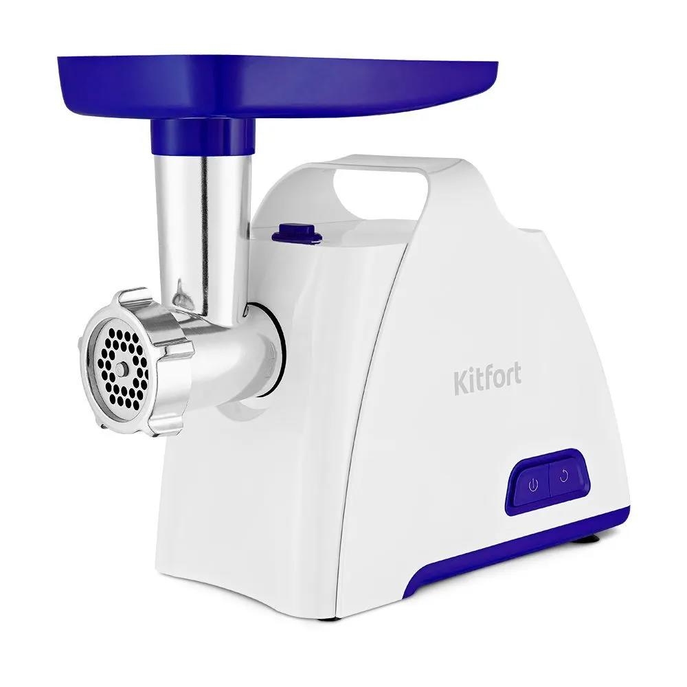 Изображение Мясорубка Kitfort КТ-2112-1 (1300 Вт /1,2 кг/мин/синий, белый)