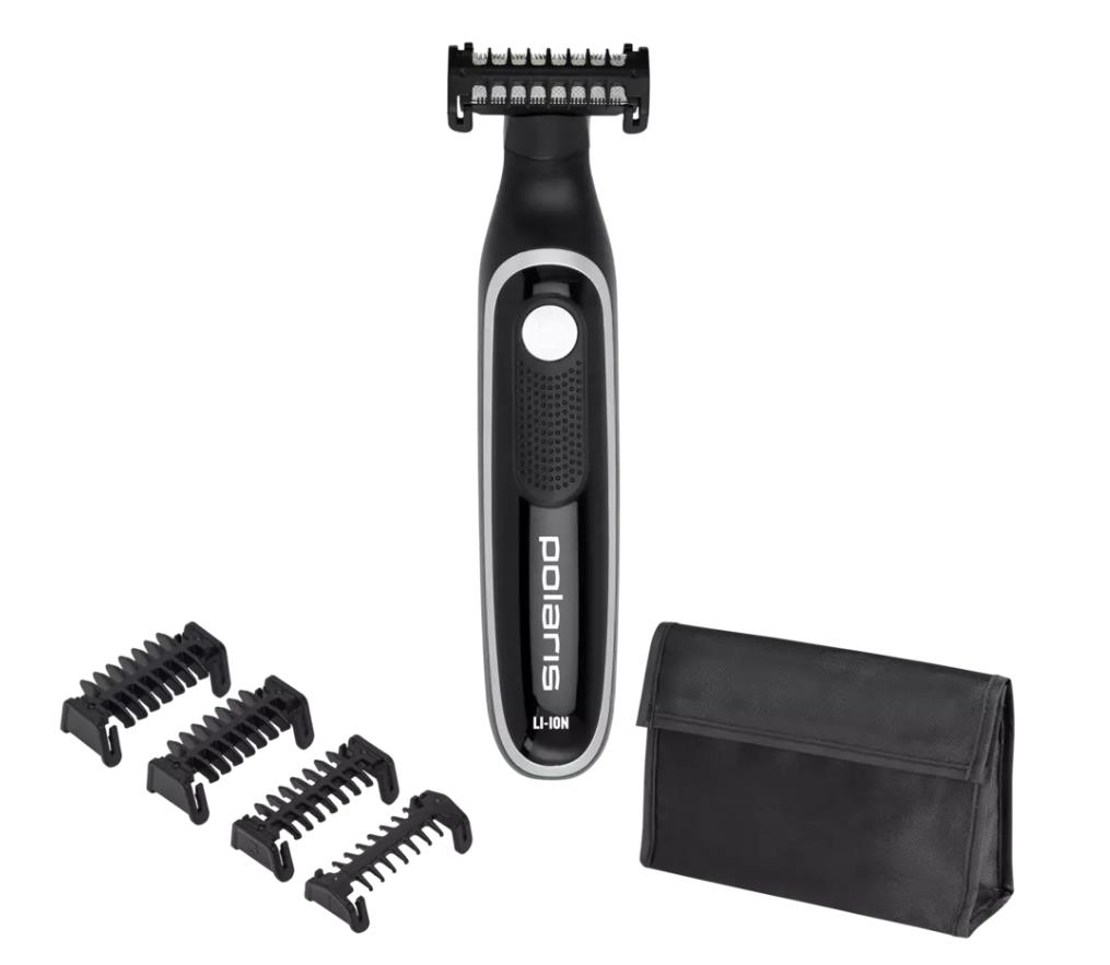 Изображение Триммер бороды и усов Polaris PHC 0202R, серебристый, черный