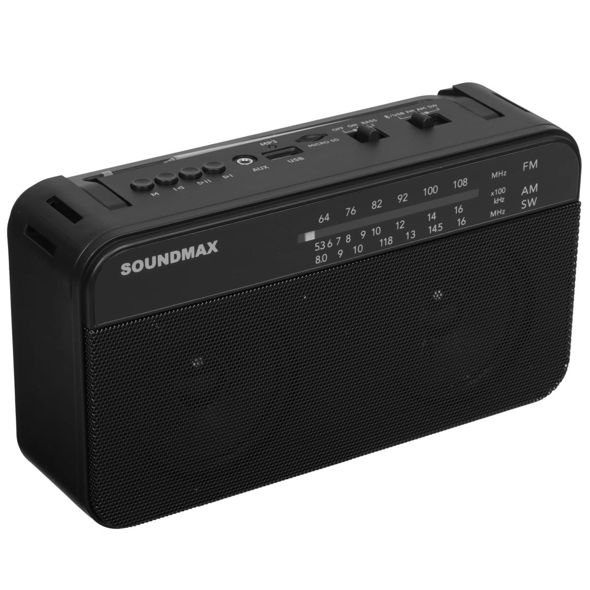 Изображение Радиоприемник SoundMAX SM-RD2123UB черный