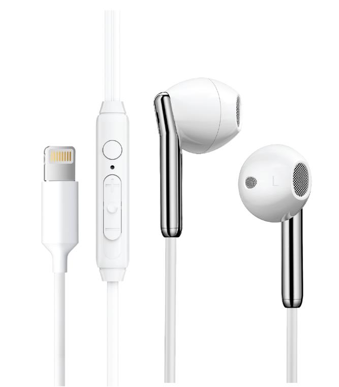 Изображение Наушники Aksberry Y3 с микрофоном Lightning белый