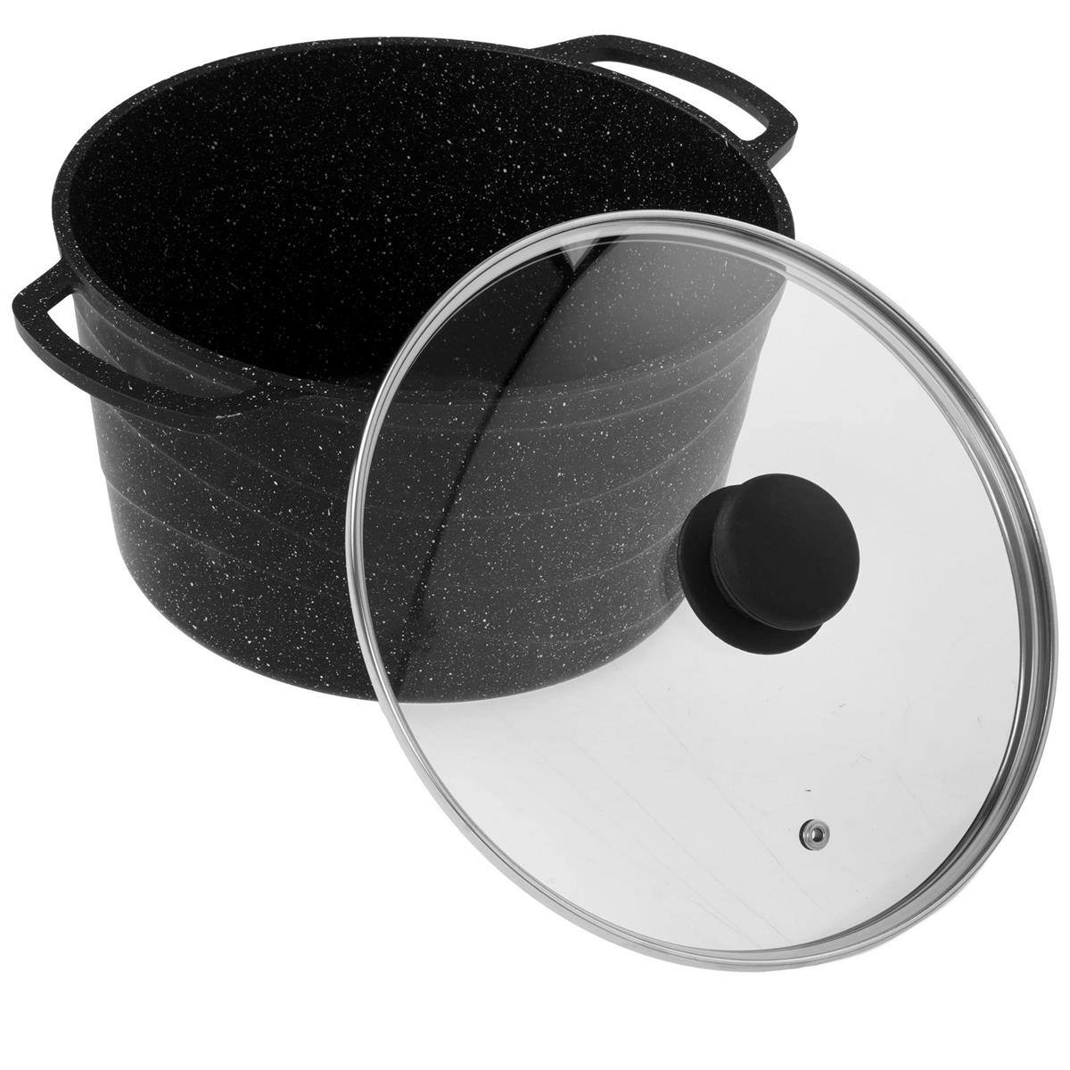 Изображение Кастрюля НЕВА МЕТАЛЛ ПОСУДА NG6650 со стекл. крышкой 5л «Neva Granite» (5 л )