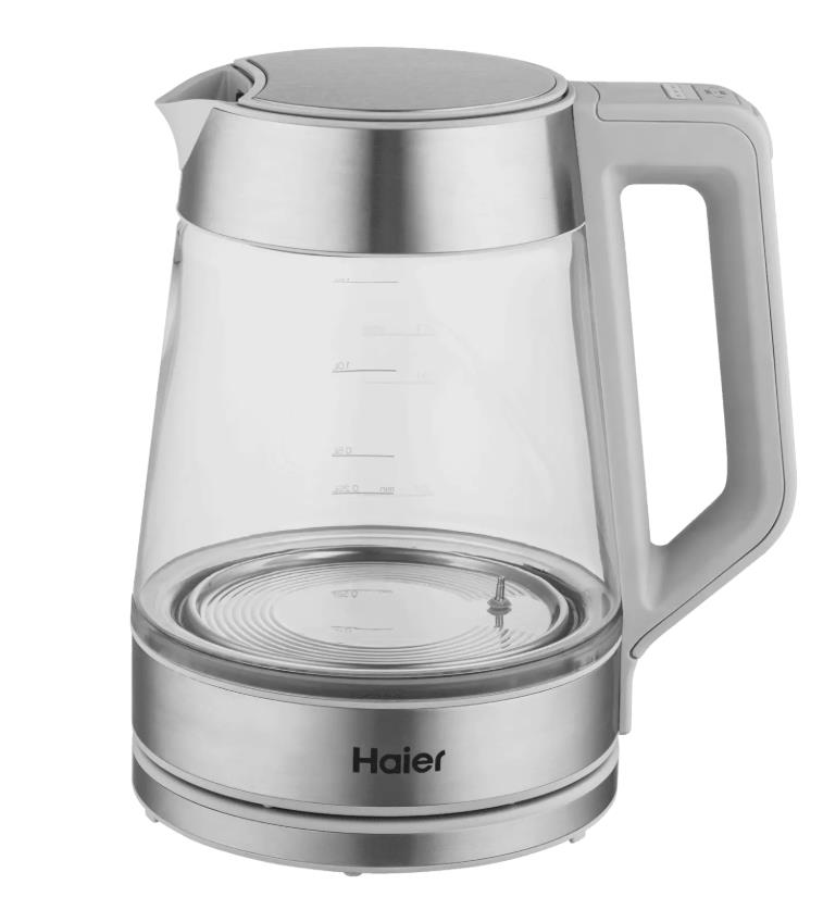 Изображение Электрический чайник Haier HK-501 (2400 Вт/1,7 л //прозрачный, серебристый)