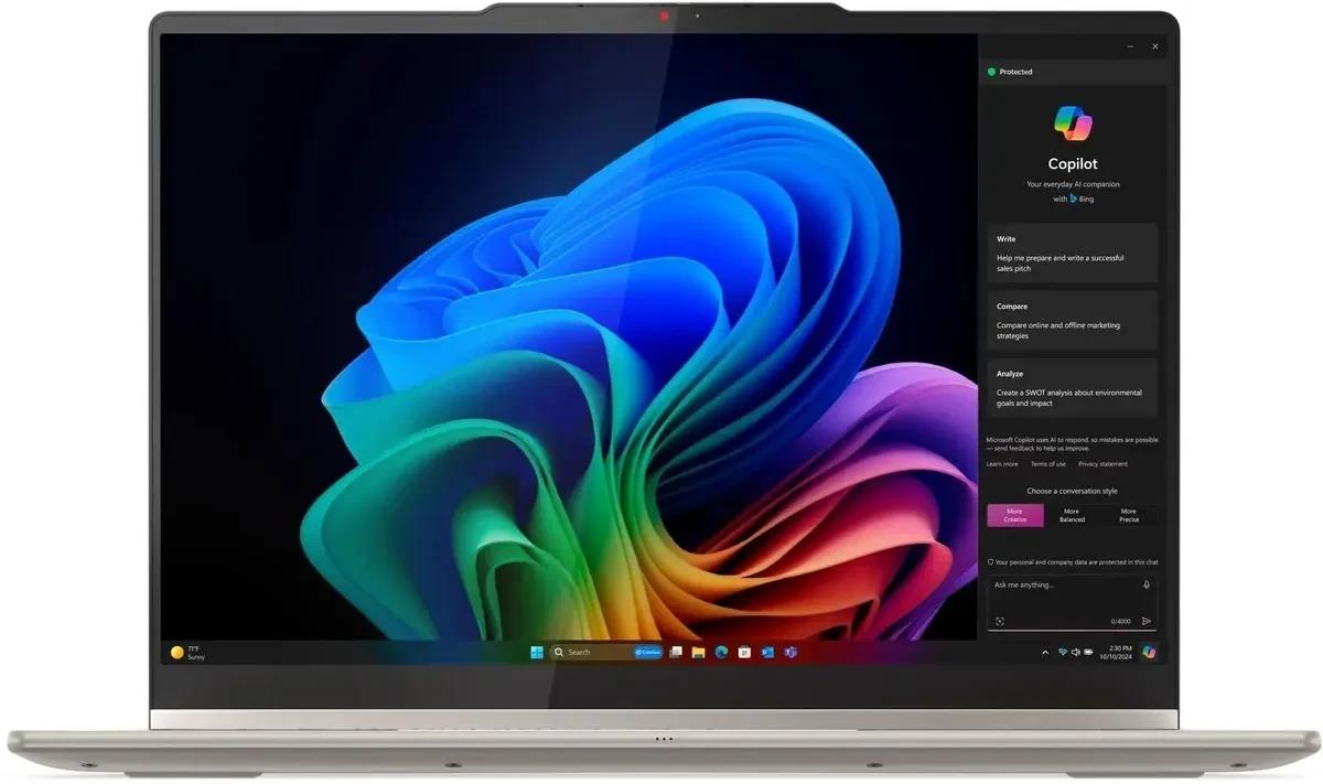 Изображение Ноутбук Lenovo Yoga 7 2-in-1 14AKP10 (AMD 350 2000 МГц/ SSD 1024 ГБ  /RAM 24 ГБ/ 14" 1920x1200/VGA встроенная/ Windows 11 Home) (83JR0061RK)