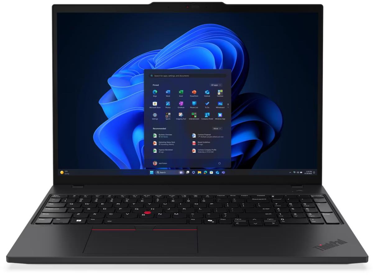 Изображение Ноутбук Lenovo ThinkPad T16 Gen 4 (Intel 225U 1500 МГц/ SSD 1024 ГБ  /RAM 32 ГБ/ 16" 1920x1200/VGA встроенная/ Без ОС) (21QE0065FW)
