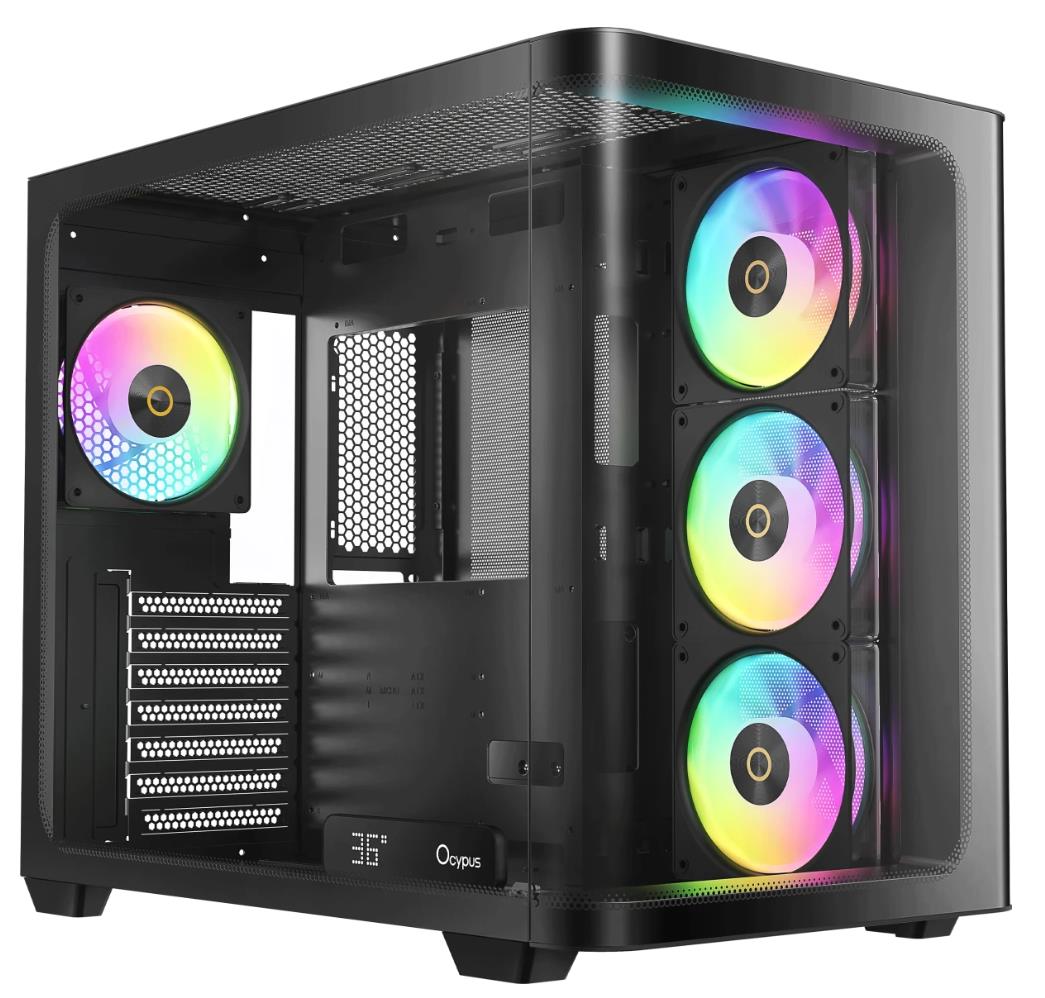 Изображение Корпус Ocypus Iota C70 Curve BK ARGB (mATX, ATX, Mini-ITX, черный, без БП)/(Iota-C70-BKD400CD-GL)