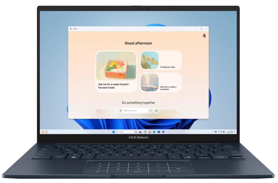 Изображение Ноутбук Asus UX3405CA Zenbook 14 (Intel 285H 2900 МГц/ SSD 1024 ГБ  /RAM 16 ГБ/ 14" 2880x1800/VGA встроенная/ Без ОС) (90NB14W1-M00RX0)