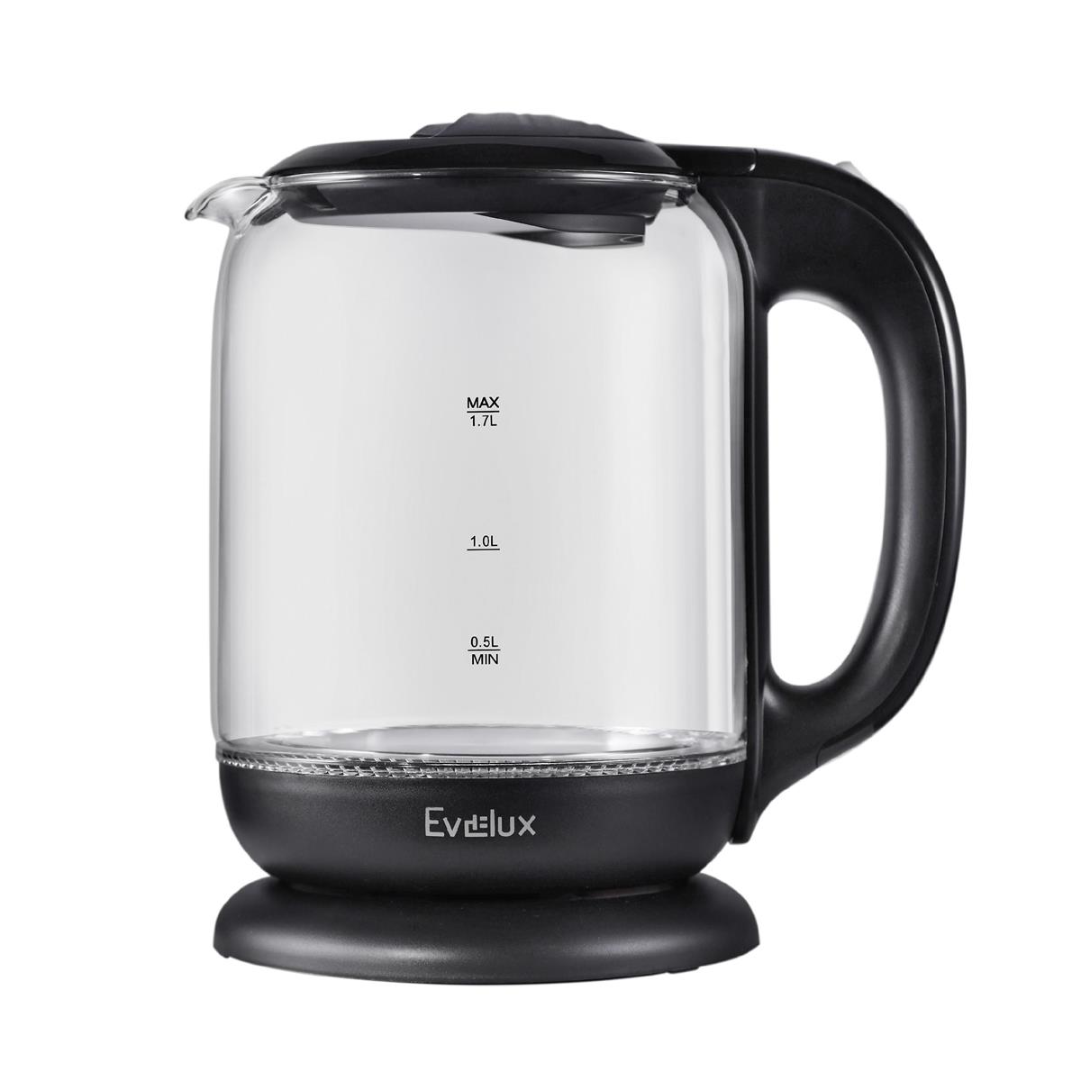Изображение Электрический чайник Evelux EWK 0902 G (2200 Вт/1,7 л /стекло/прозрачный, черный)