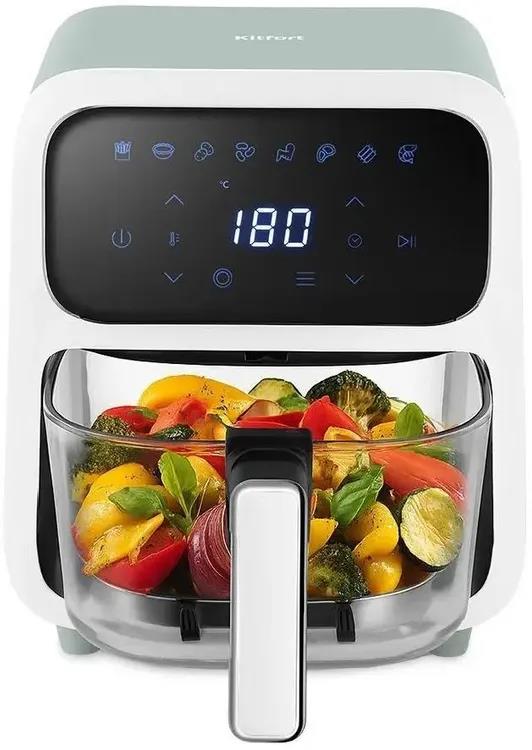 Изображение Аэрогриль Kitfort КТ-8147 1800Вт серый/белый (1800 Вт /4 л )