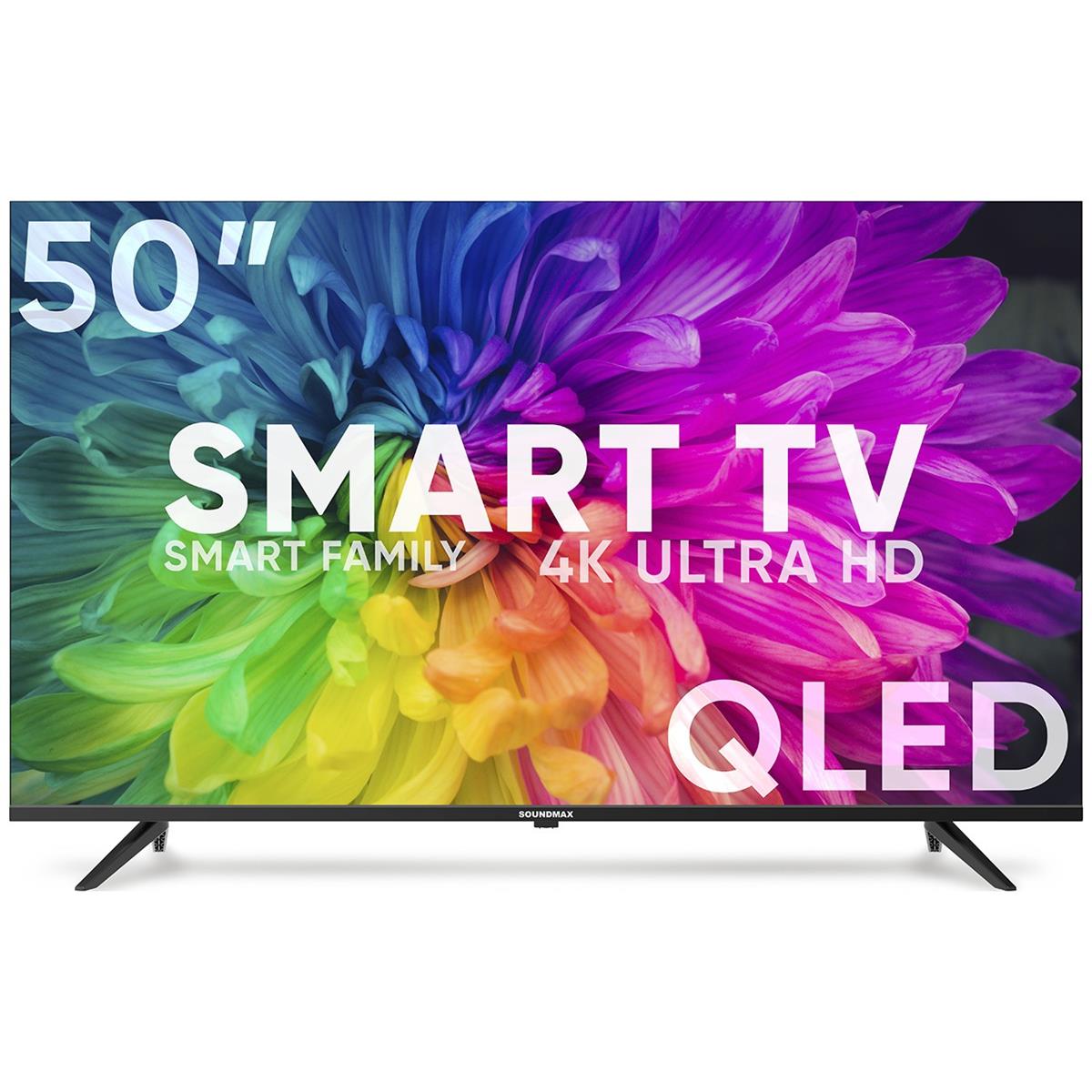 Изображение Телевизор SoundMAX SM-QLED50T2SU 50" 4K Ultra HD Smart TV черный