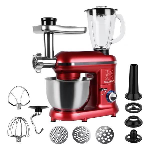 Изображение Кухонный комбайн RageX R101-600 1500Вт 6 скор (4,5 л /1500 Вт /красный)