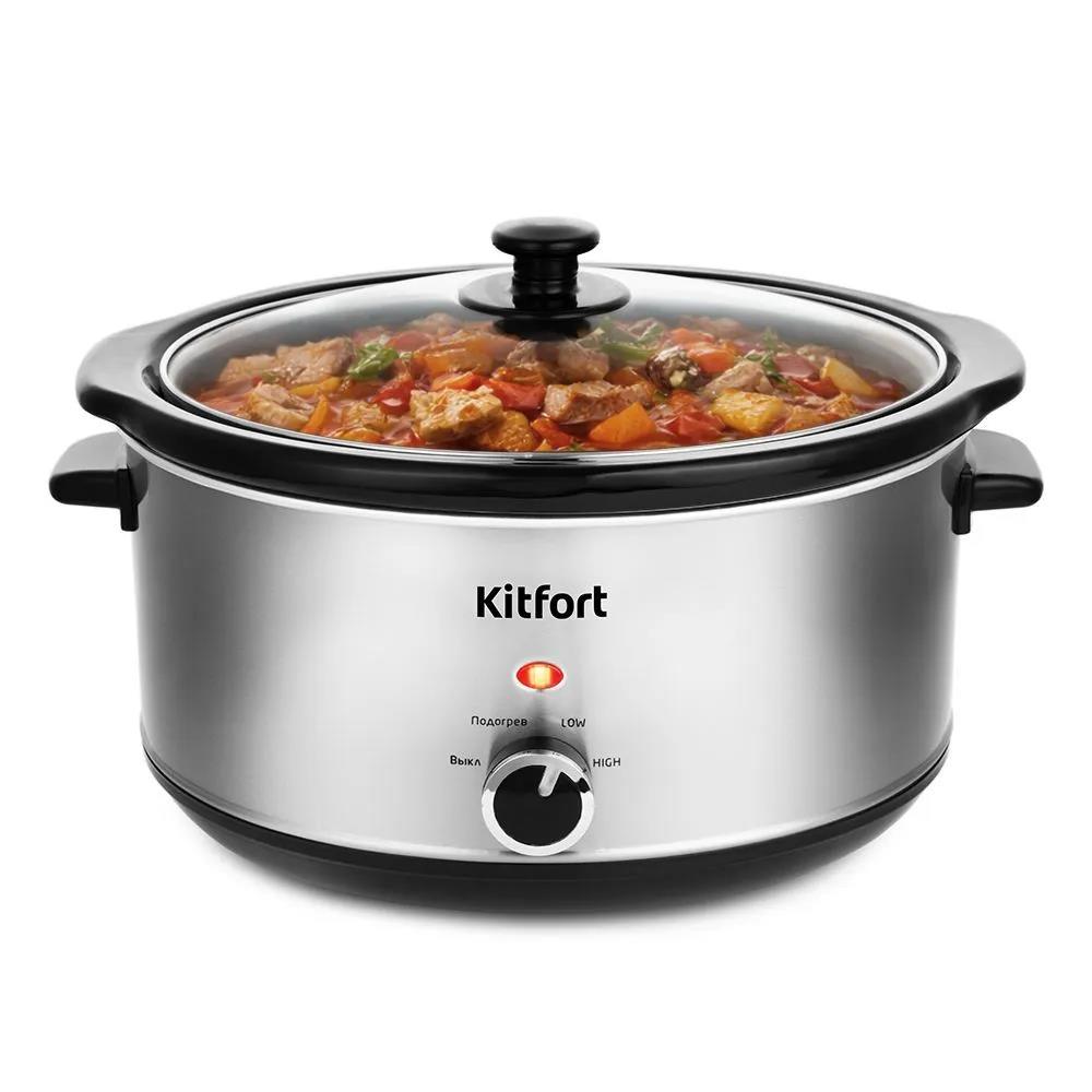 Изображение Мультиварка Kitfort КТ-208 4.5л 280Вт  (280 Вт/4,5 л /черный, серебристый)
