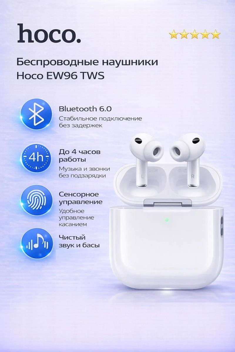 Изображение Bluetooth-гарнитура/наушники Hoco EW96 (белый)