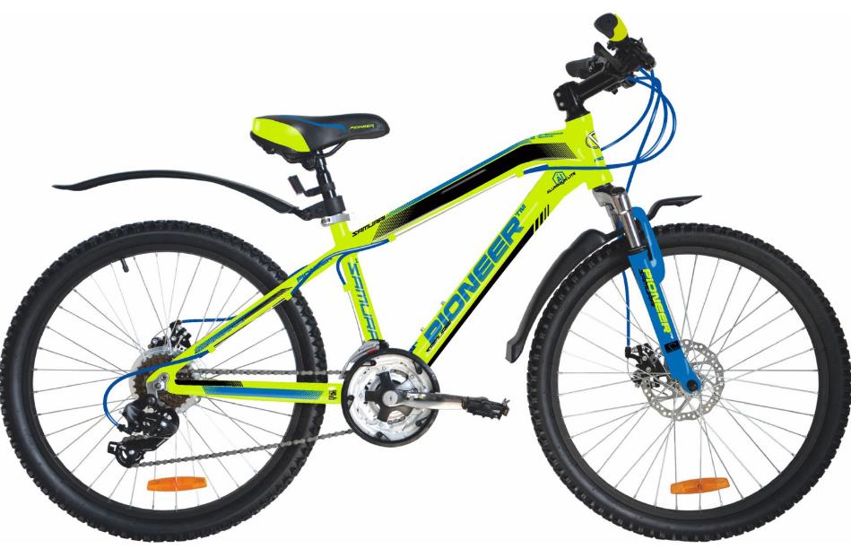 Изображение Велосипед Pioneer Samurai 24 (черный, синий, зеленый/24 "/13.0 ")-2023 года