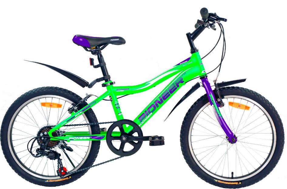 Изображение Велосипед Pioneer Boomer 20 (белый, зеленый, темно-синий/20 "/11.0 ")-2023 года