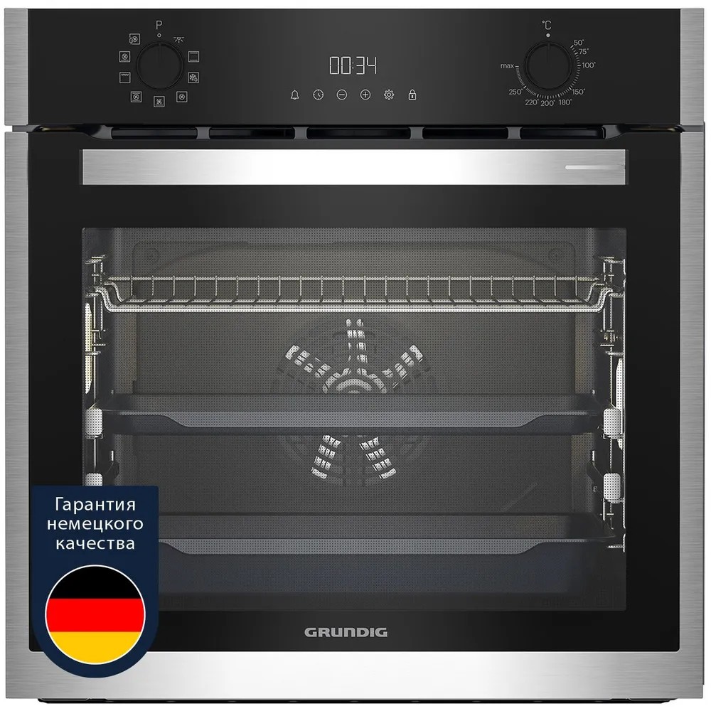 Изображение Духовой шкаф Grundig GEBM19301BC (71 л , чёрный, серебристый)