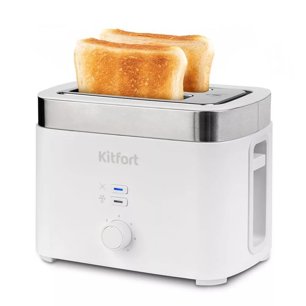 Изображение Тостер Kitfort КТ-4025 (930 Вт  белый, серебристый)
