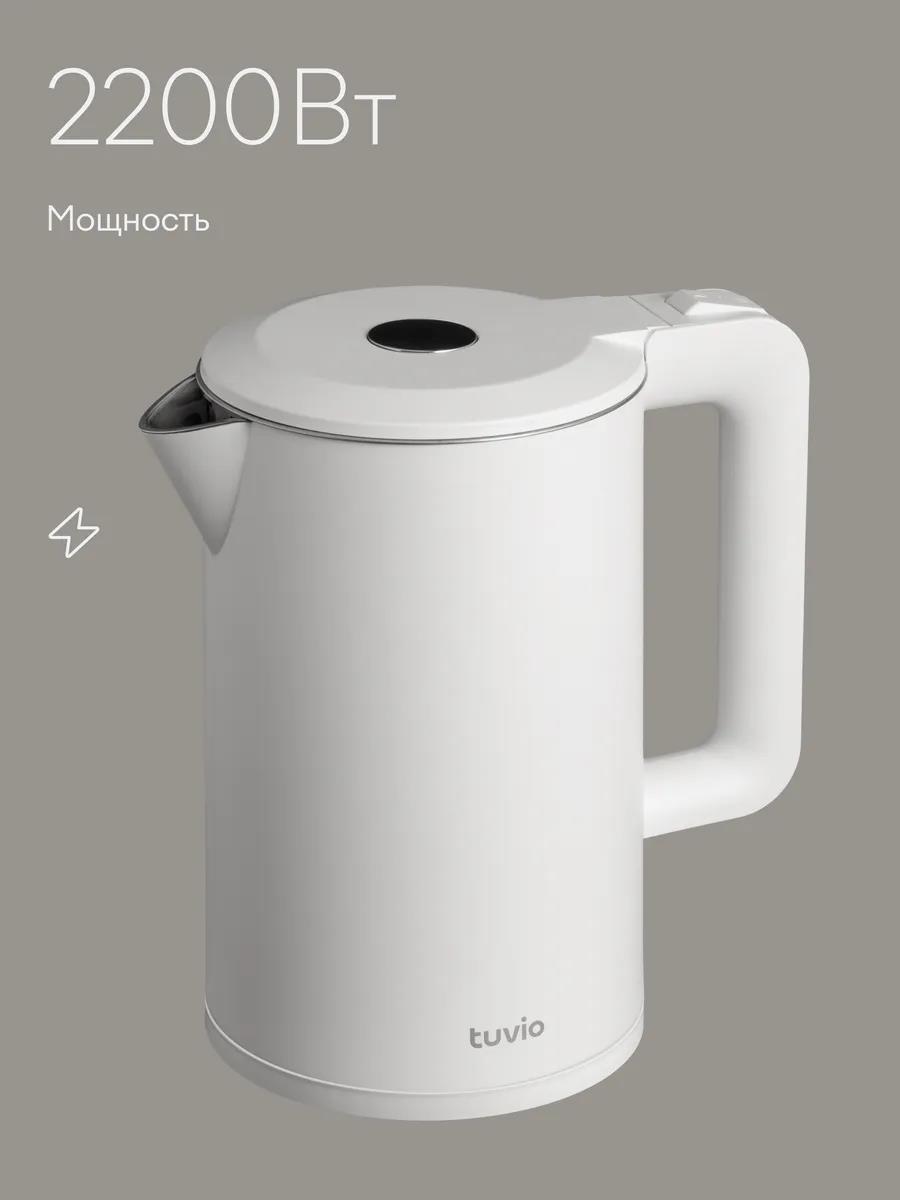 Изображение Электрический чайник Tuvio TKP0317 (2200 Вт/1,7 л /пластик, нержавеющая сталь/белый)